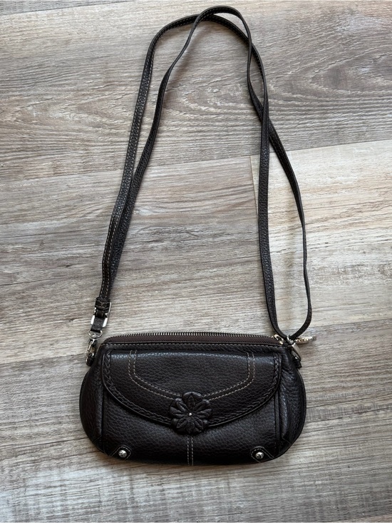 Brighton Handbags - Brighton Mira Flor Chocolate Leather Wallet Crossbody